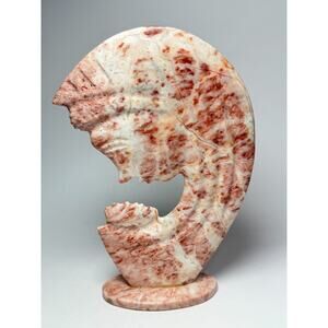 Madonna & Child Mother & Child 10" Pink Blush Marble Sculpture Abstract Figurine